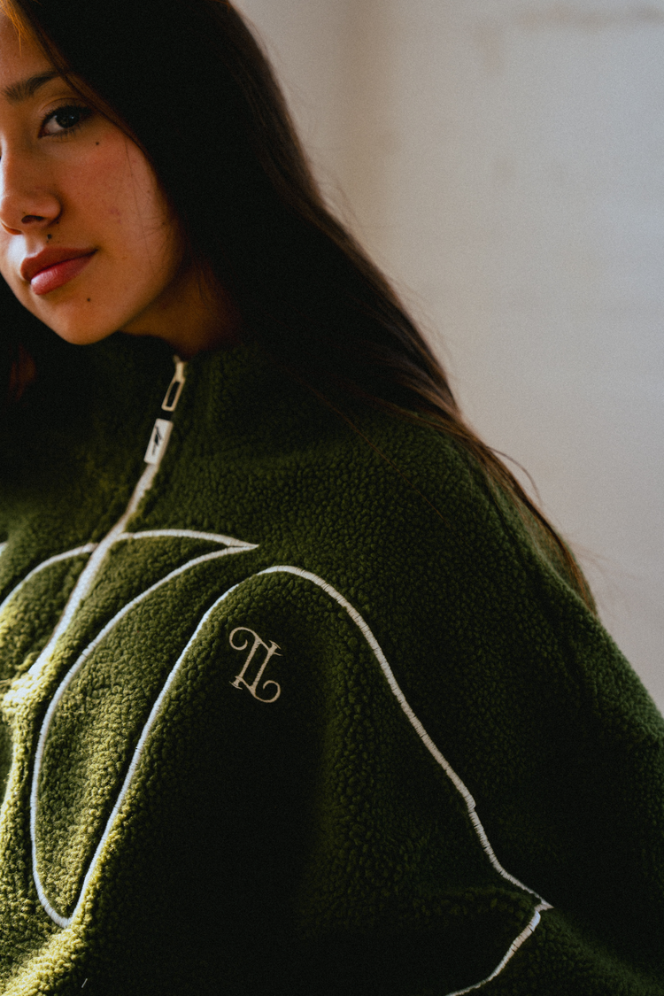 Monstera Sherpa Quarter-Zip Jacket