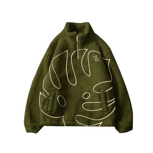 Monstera Sherpa Quarter-Zip Jacket