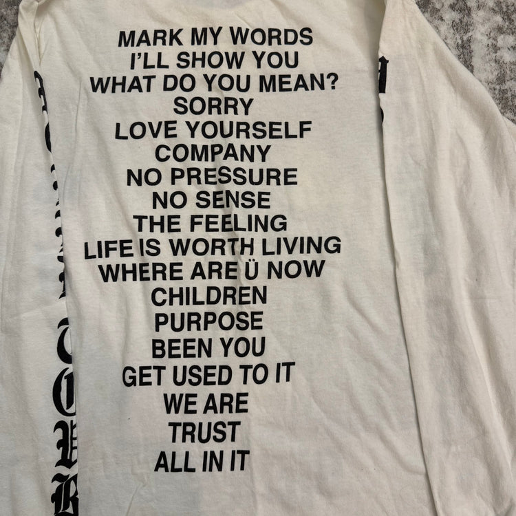 Justin Bieber Purpose World Tour 2016 - Long Sleeve Tee
