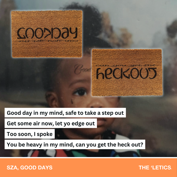 Good Day / Can You Get the Heck Out - Outdoor Doormat