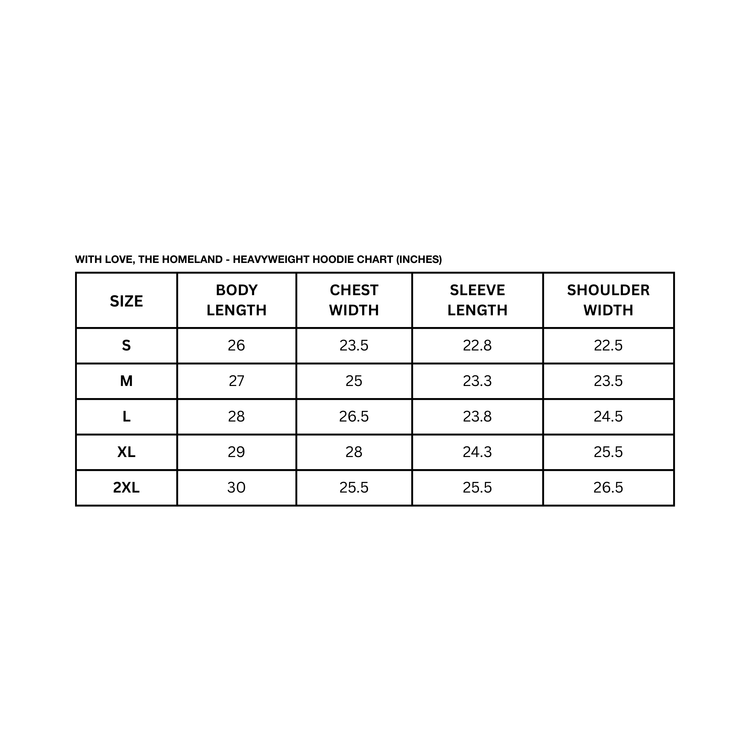 With Love, the Homeland - Heavyweight Hoodie